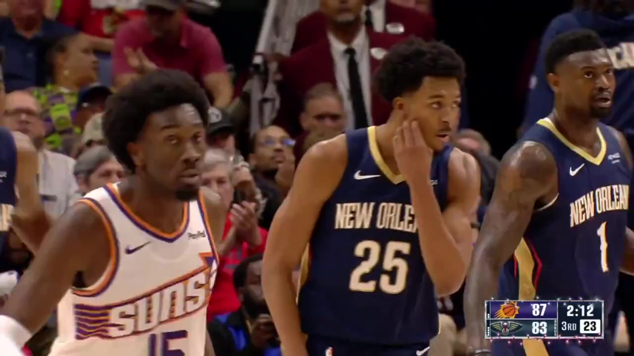 Jose Alvarado and Mark Willians start throwing punches at each other and being ejected from the game for fighting with replays The full incident - no cuts Pelicans commentary