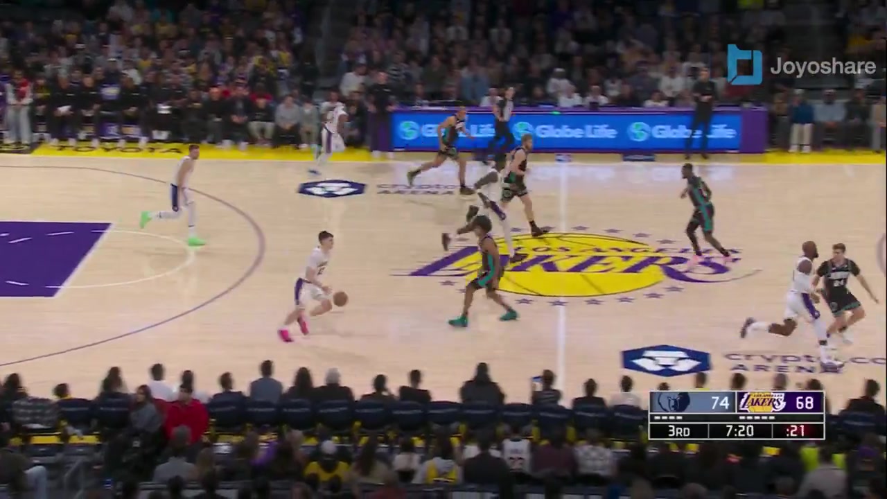 Refs miss a blatant double-dribbling violation against Jake Laravia as he smiles after the fact knowing he got away with one