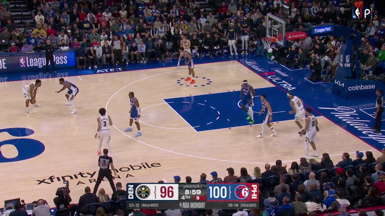 Spencer Jones drives baseline and throws a grenade pass to Jalen Pickett who gets a shot off that banks in for the last-second bucket Pickett with 24 points and counting