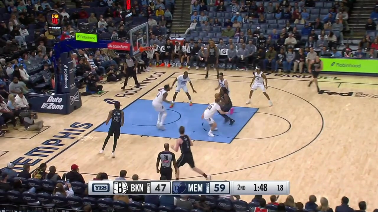 Danny Wolf with a great block from behind on on Cedric Coward with replays