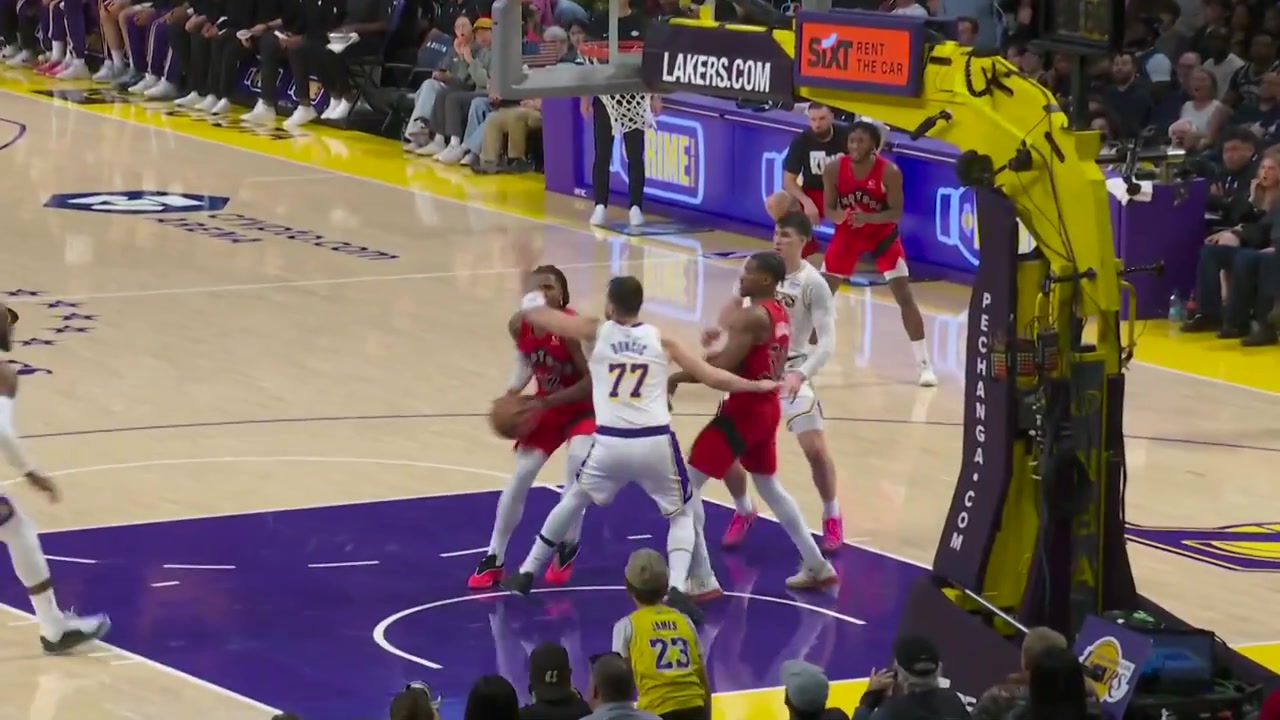 Luka Doncic aggressively hacks Collin Murray-Boyles injured left hand No foul is called despite Collin being in visible discomfort Collin heads to the locker room