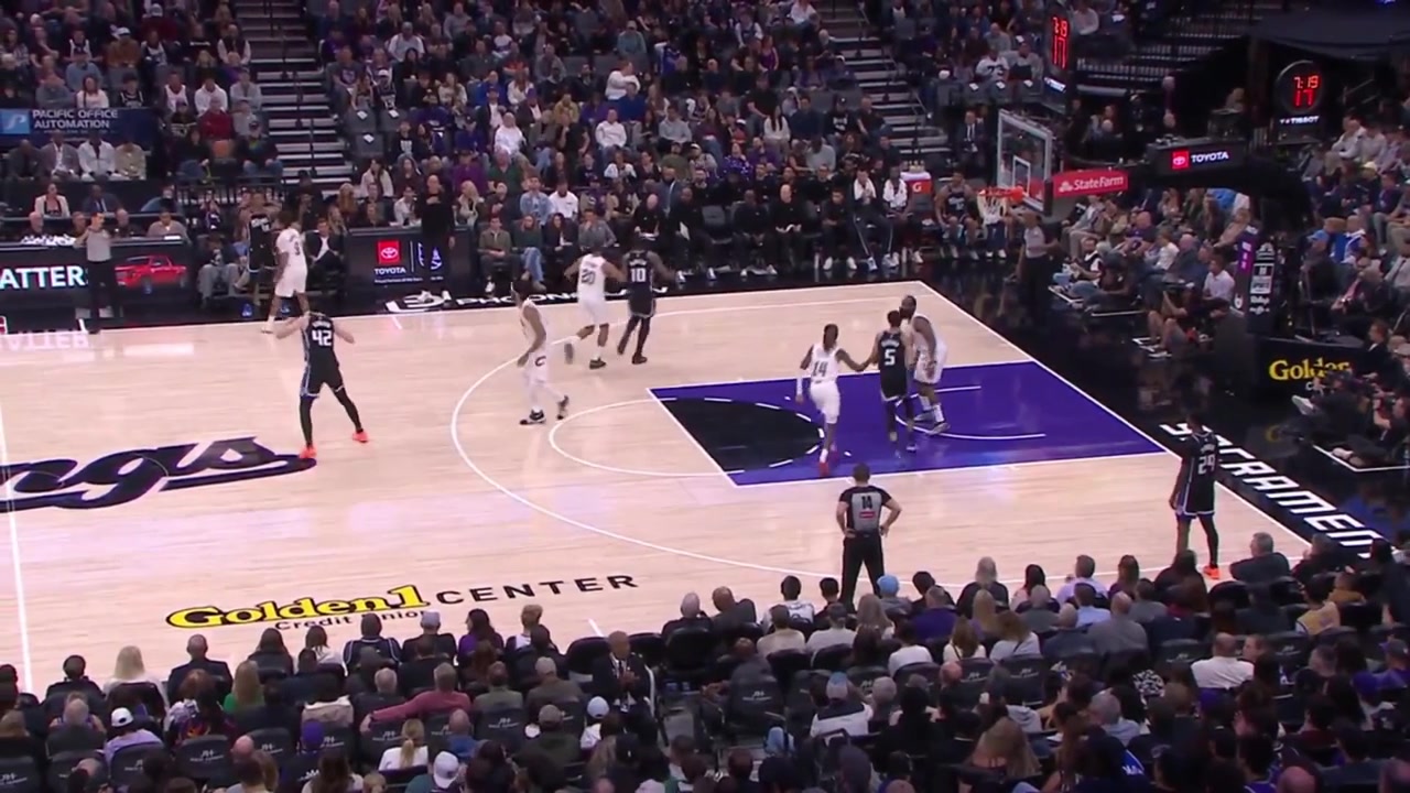 Keon Ellis jumps the passing lane for the steal and finds James Harden for the three