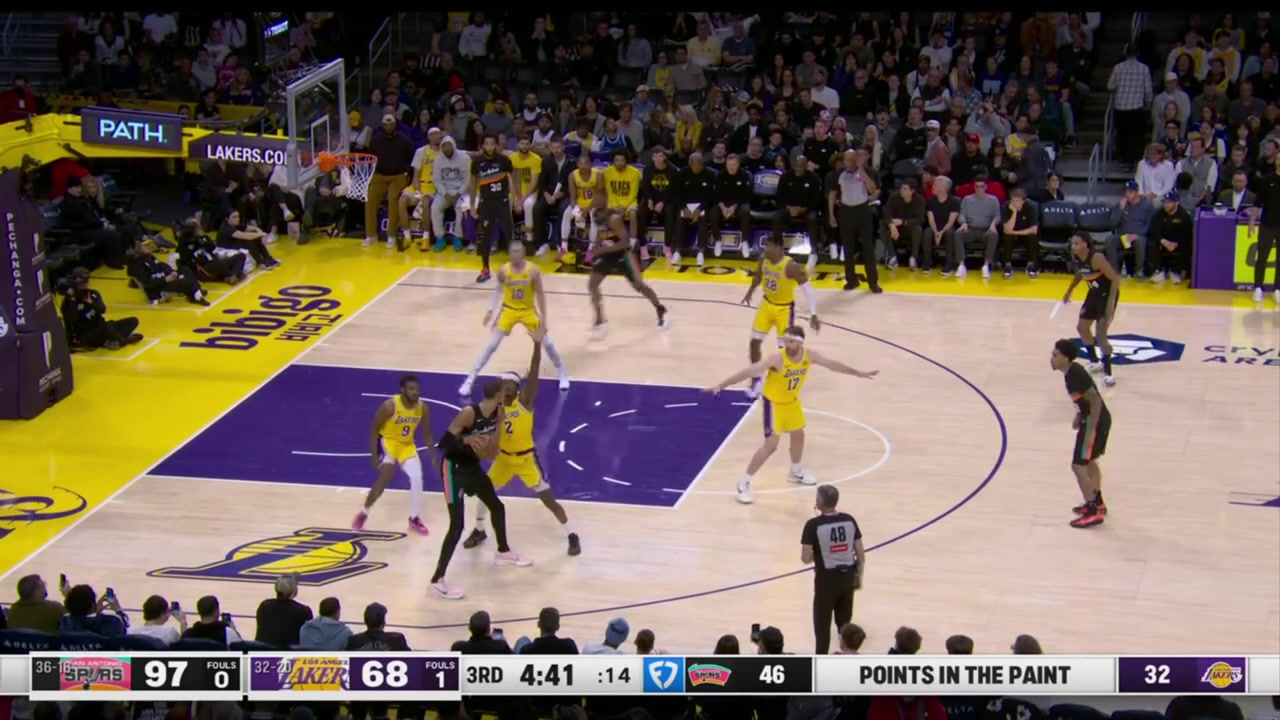 Victor Wembanyama splashes the 3-pointer giving him 40 points and he scored 40 of the Spurs points as well with a replay