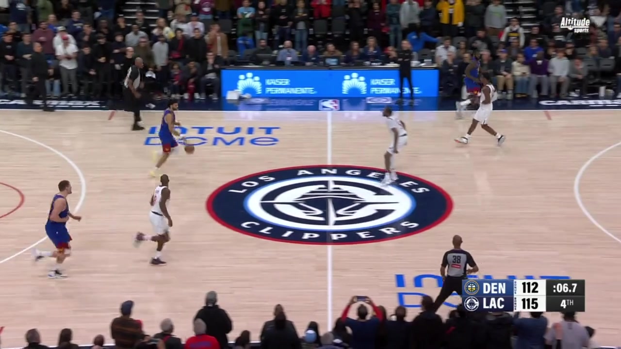 Down 3 Jamal Murray gets fouled by Derrick Jones Jr on a 3-point attempt with 09 seconds remaining he scores the first two free throws but misses the one to tie the game - Clippers win