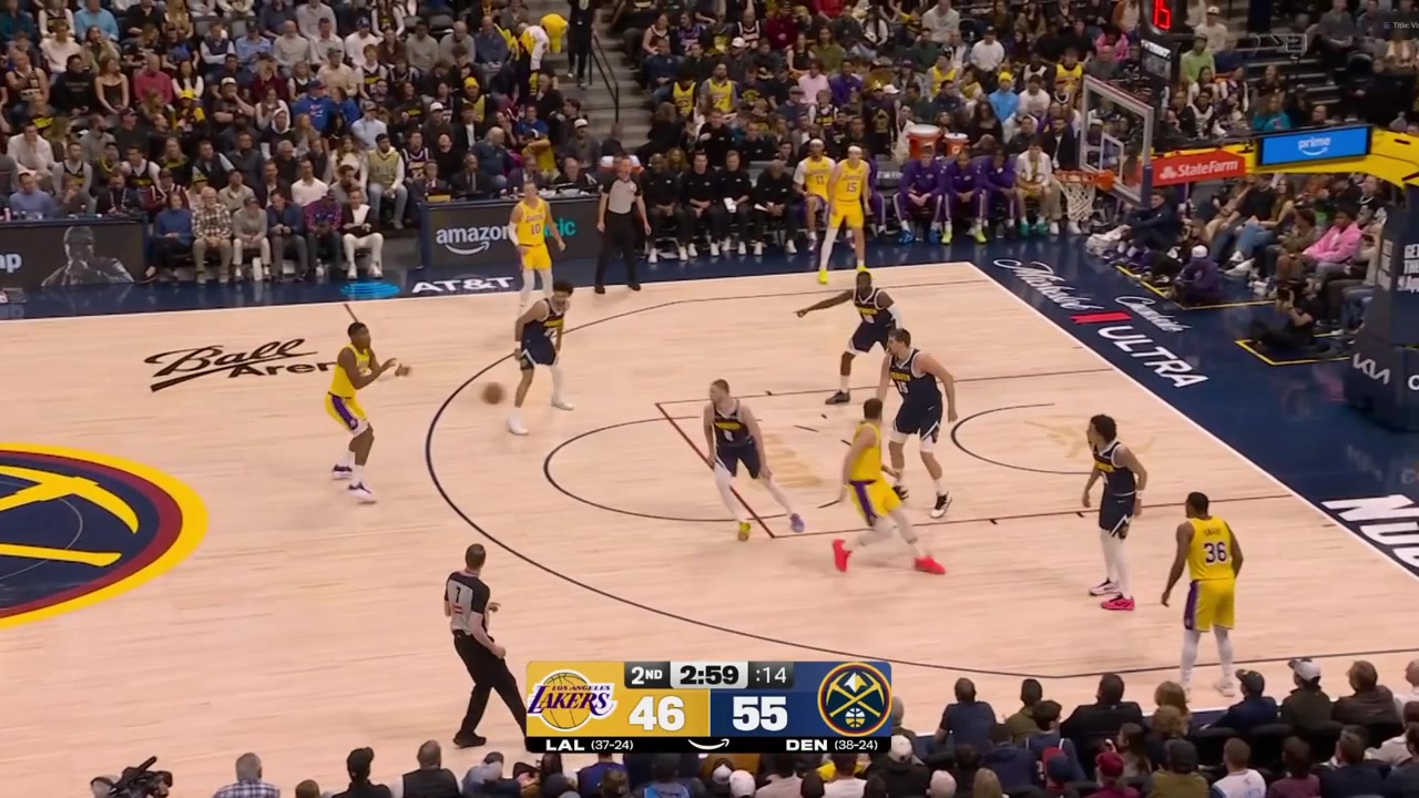 Luka Doni searches for open looks before ultimately rising up and draining a ridiculous step-back three over his defender