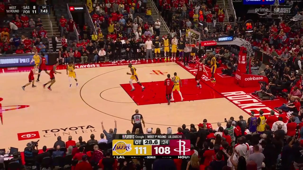 Marcus Smart barely saves a Laker turnover as they lead by 3 with 25s remaining