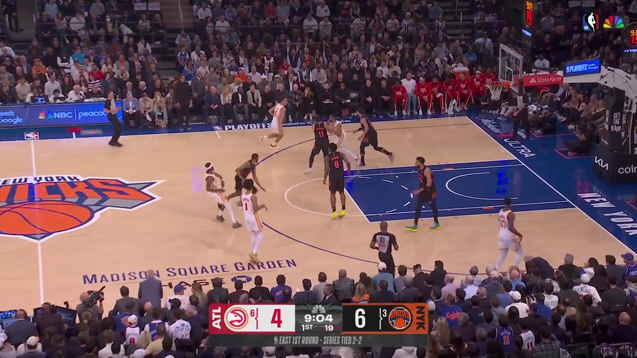 CJ McCollum hits the And-1 mid-range jumper on Josh Hart with a replay