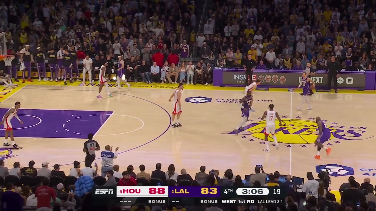 LeBron James with the clutch lefty over Alperen Sengun to cut the Rockets lead down to 3