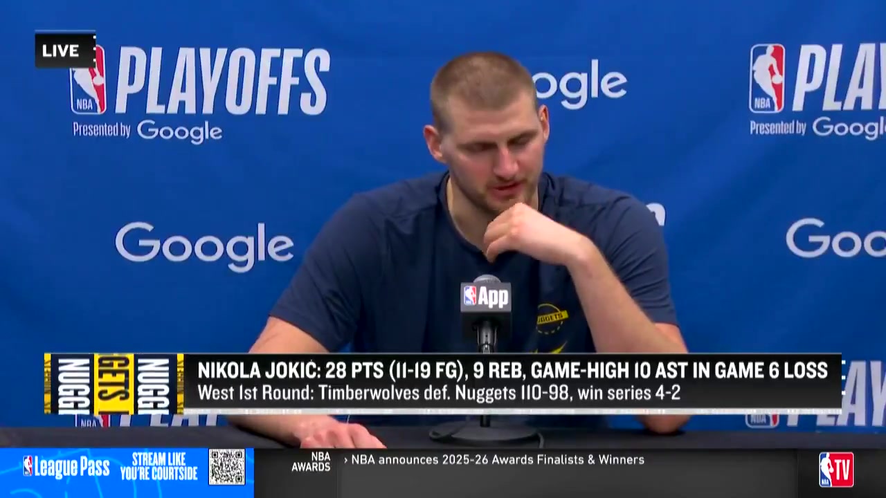 Nikola Joki There is nothing to blame to David Adelman this is all us