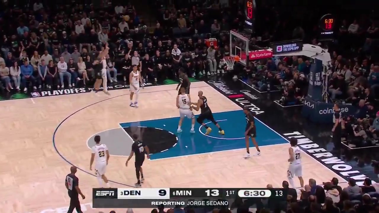 Jaden McDaniels full highlights vs Denver Nuggets tonight 110-98 W - Game 6 - First Round of the 2026 NBA Playoffs 32 Points on 1325 FG 520 14 from 3 56 FT 833 10 Rebounds 4 Off Rebs 3 Assists ZERO turnovers 2 Steals 1 Block 4 PF and a - of 16 in 4454 MP
