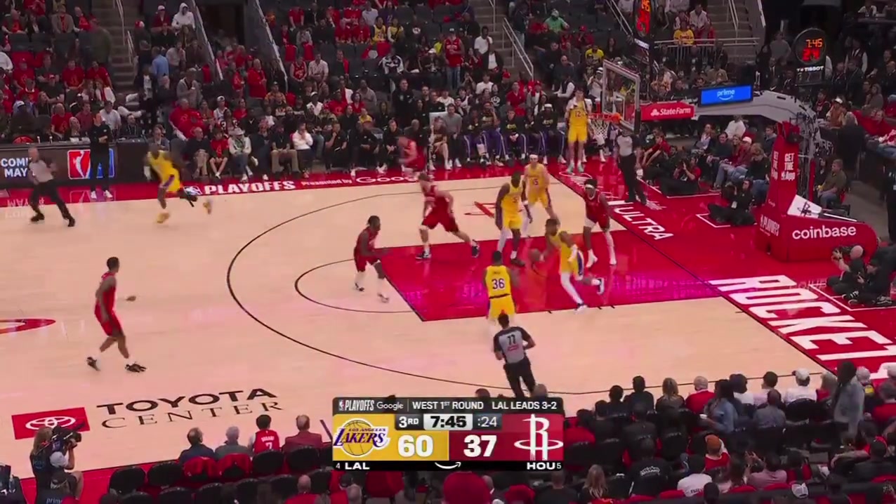 LeBron James had a date with the rim until he was forcibly denied by Jabari Smith Jr
