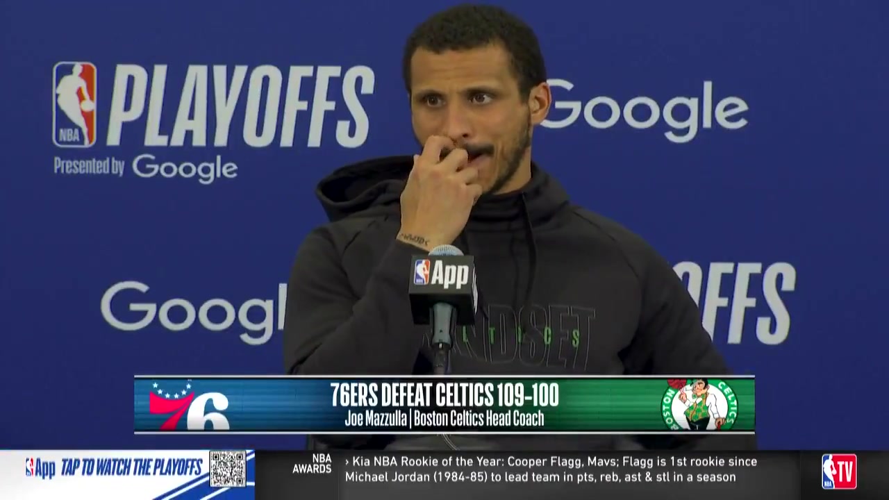 Joe Mazzulla What changed in this series was Joel Embiid came back and they're a completely different team