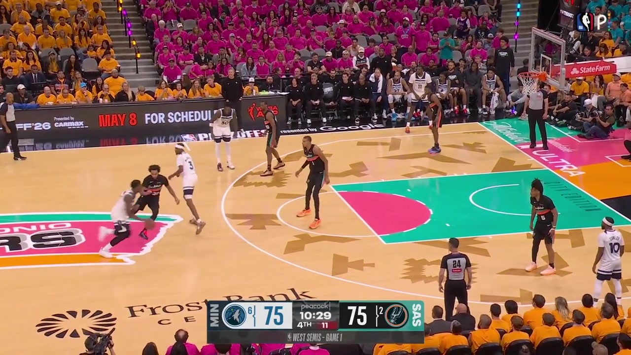 Unfazed Anthony Edwards hits a 3-pointer right in Victor Wembanyama's face with replays The Wolves take the lead