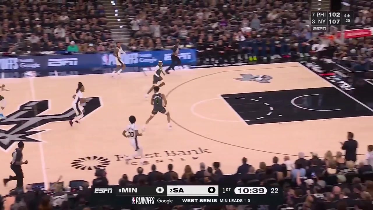 Victor Wembanyama full highlights vs Minnesota Timberwolves tonight 133-95 W in Game 2 - Western Semifinals - 2026 NBA Playoffs19 Points on 715 FG 467 27 from 3 286 33 FT 15 Rebounds 4 Off Rebs 2 Assists 2 TOV 1 Steal 2 Blocks 1 PF and a - 12 2554 MP