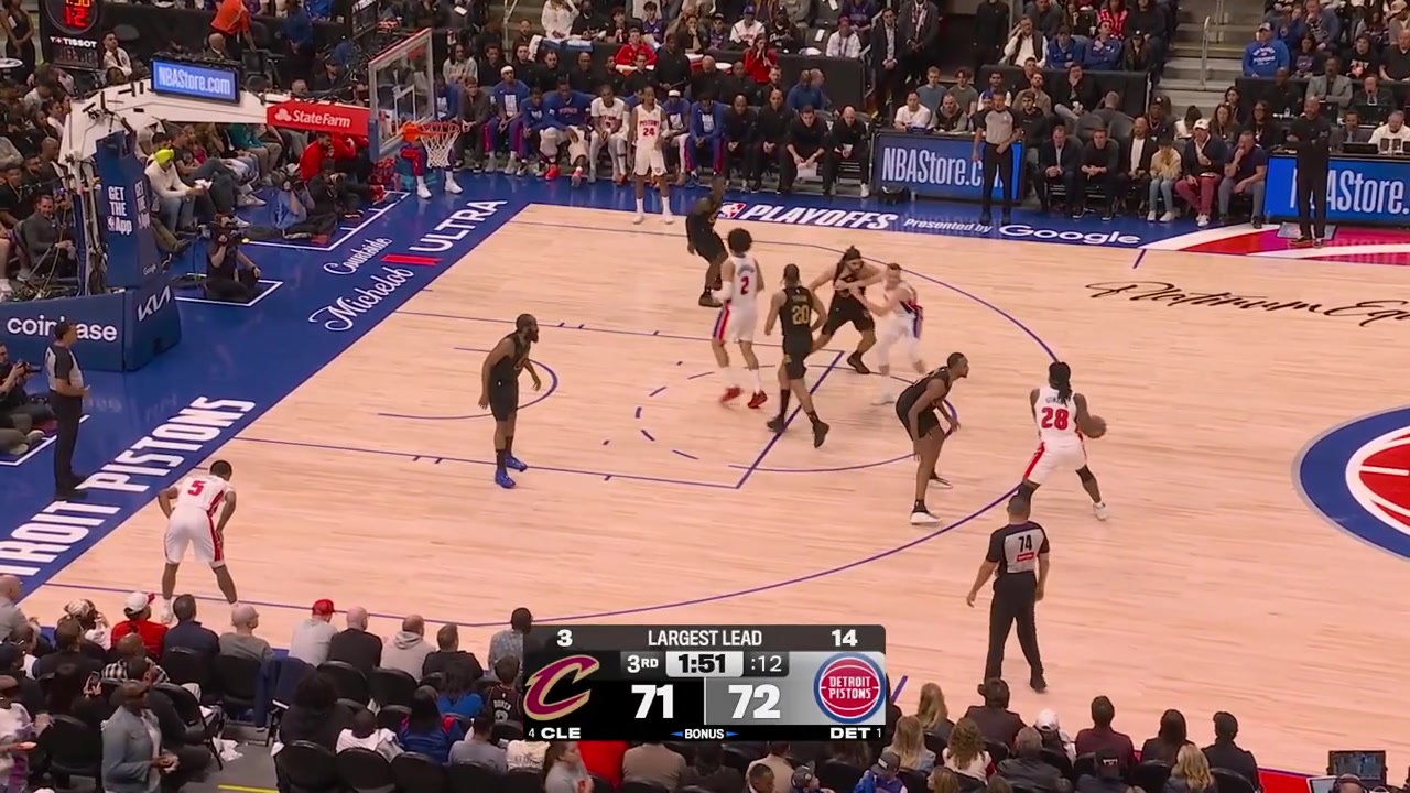 Cade Cunningham hits the fadeaway and then gets Dennis Schroder with the chasedown block on the reverse layup with replays