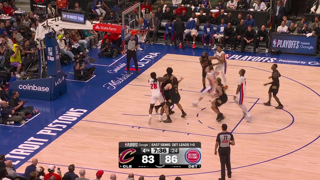 Ausar Thompson misses both free throws Isaiah Stewart with the offensive rebound and Ausar finds Robinson for the corner 3 over Max Strus with a replay