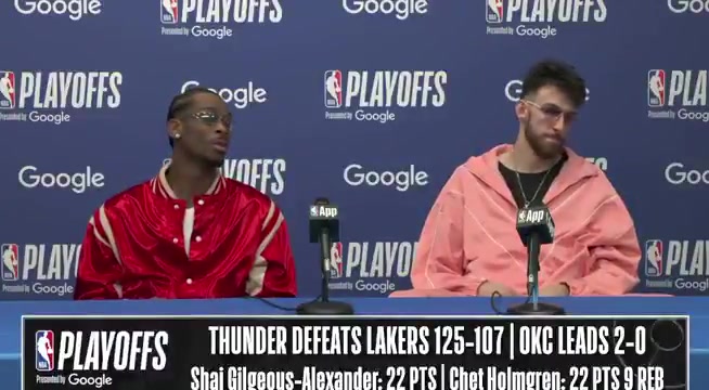 SGA postgame when asked about the physicality of the playoffs - It makes the game more fun This time of year is the purest form of the sport