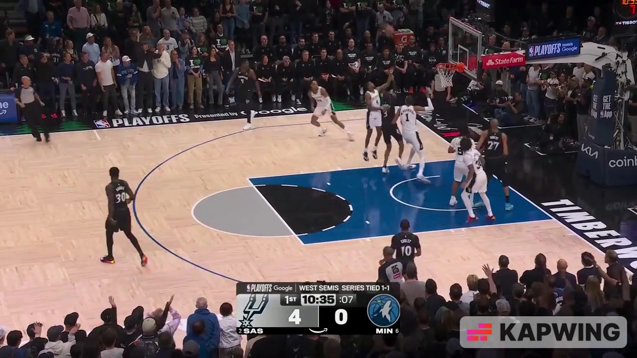 - Wemby blocks McDaniels floater attempt with replays