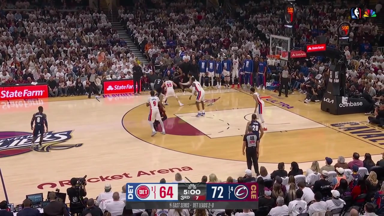 James Harden turns the ball over Cade Cunningham passes him right back and Jaylon Tyson lobs it to Jarrett Allen for the dunk