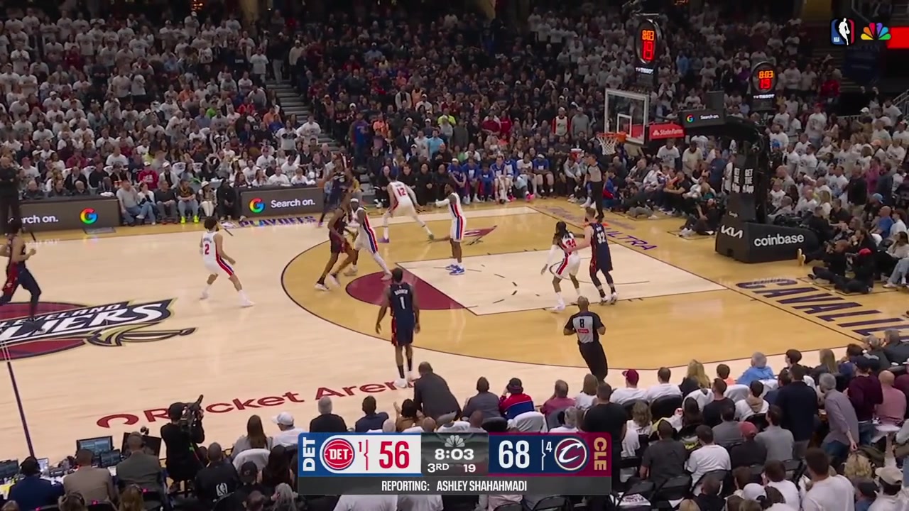 Donovan Mitchell hits another triple giving him 14 points in the first 4 minutes of the 3rd quarter 18 points in total and Jarrett Allen swats away the layup attempt by Daniss Jenkins with replays A 19-0 run by the Cavaliers