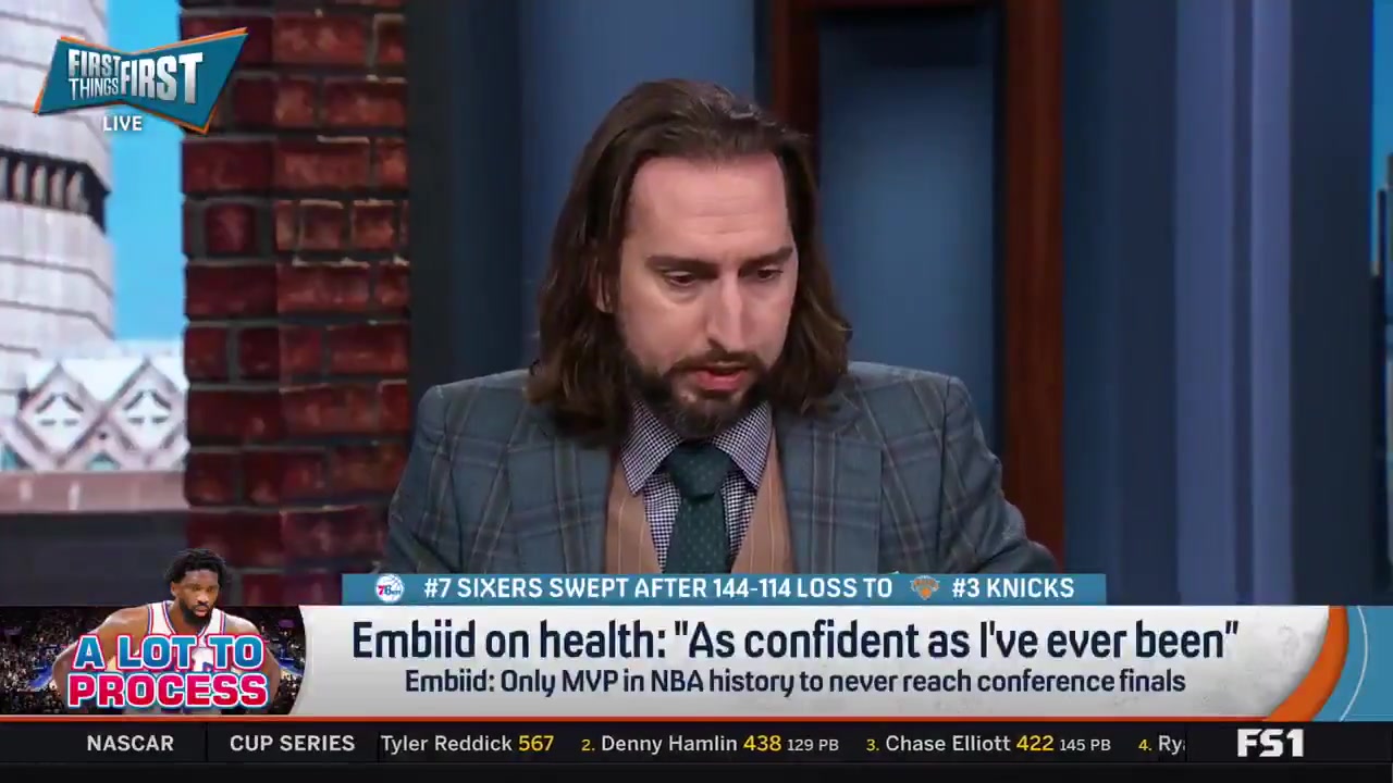 Nick Wright on Joel Embiid's presser Bringing children to press conferences after losses should not be allowed