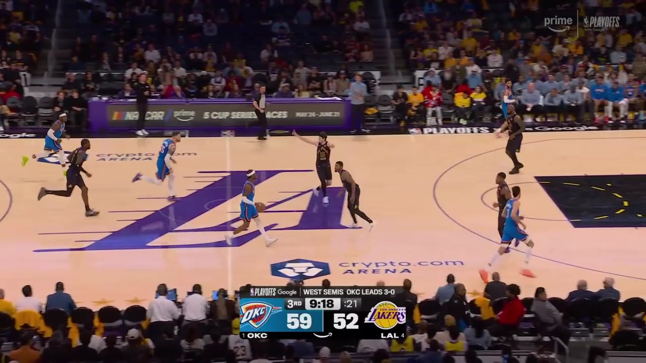 SGA gets the midrange jumper to fall with Marcus Smart draped all over him
