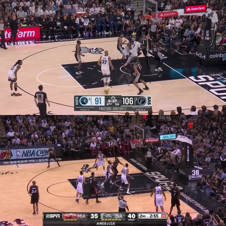 Lefty Spurs guard drives full court and finishes with a ferocious slam 2014 2026