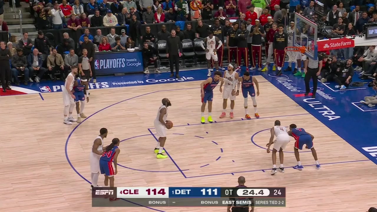 Harden misses the second FT but gets his own rebound and is rewarded with more free throws