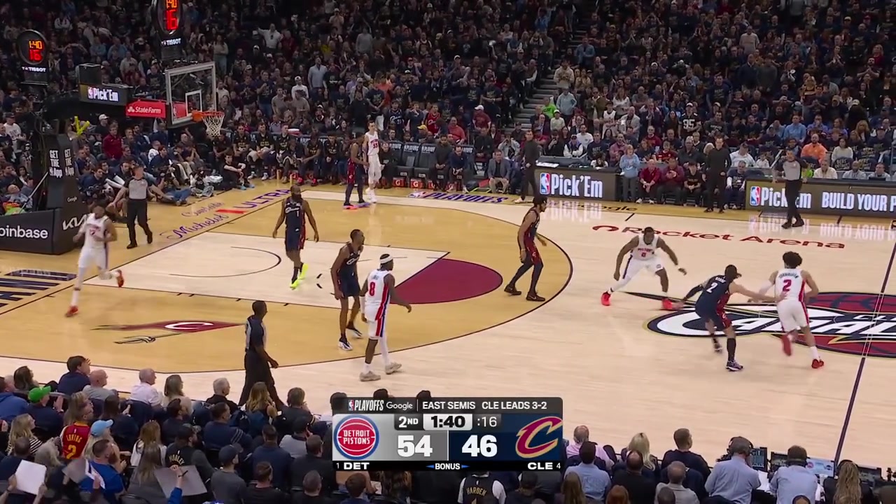 Donovan Mitchell intercepts the pass by Cade Cunningham and finishes with the fastbreak two-handed dunk with a replayAlso a replay of James Harden getting fouled