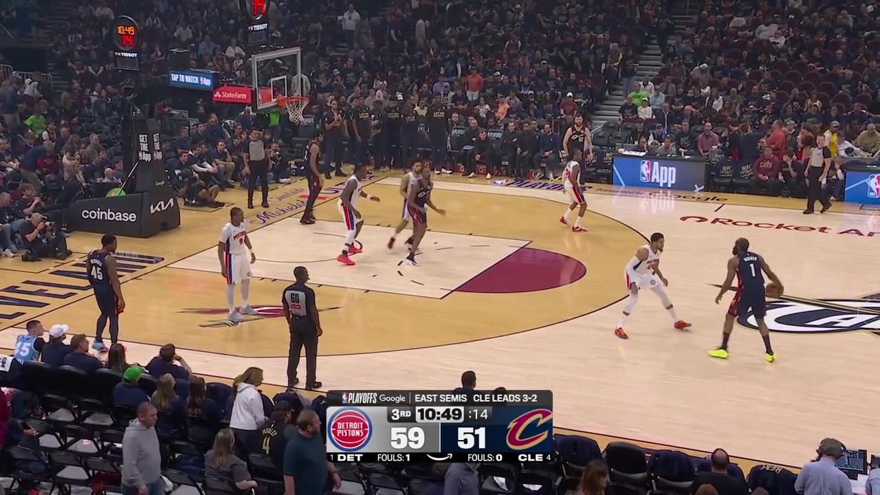Jalen Duren blocks the floater attempt by James Harden with a replay