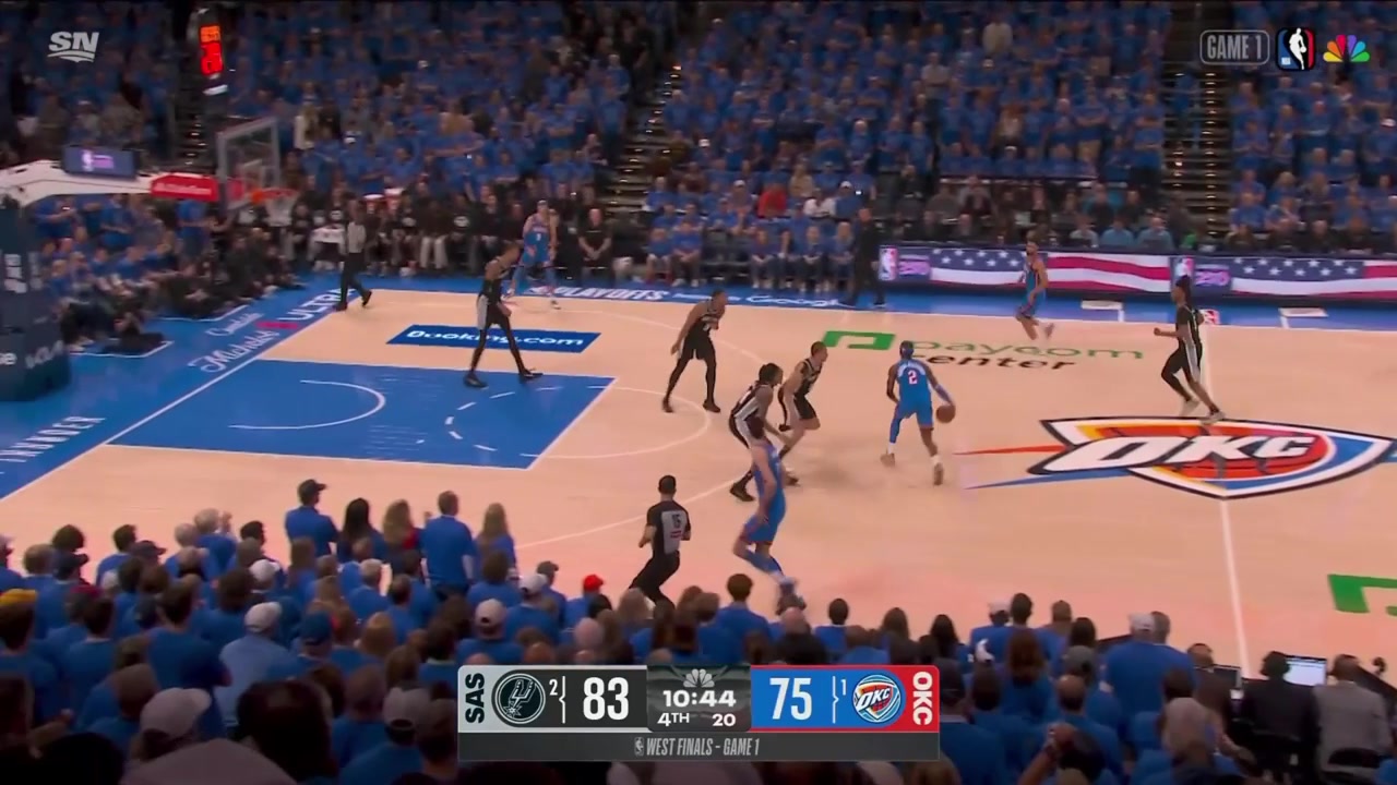 Lowlight Shai Gilgeous-Alexander misses the mid-range jumper while being defended by Carter Bryant