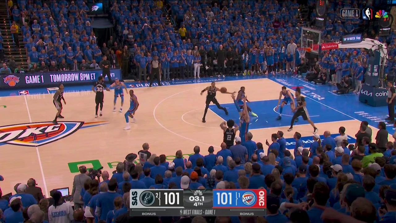 Chet Holmgren gets the block on Wemby to send the game to OT