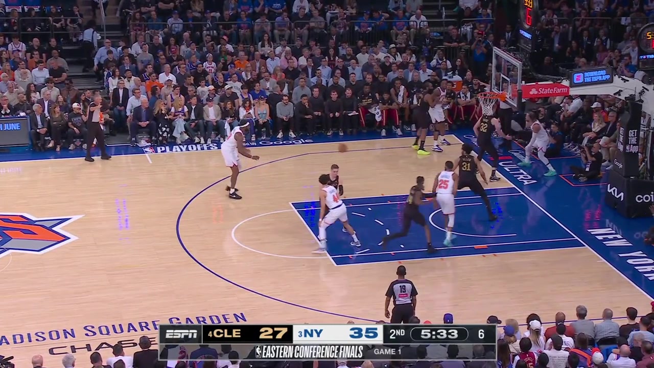 OG Anunoby with the corner 3 to beat the shot clock for his first points of the night with a replay