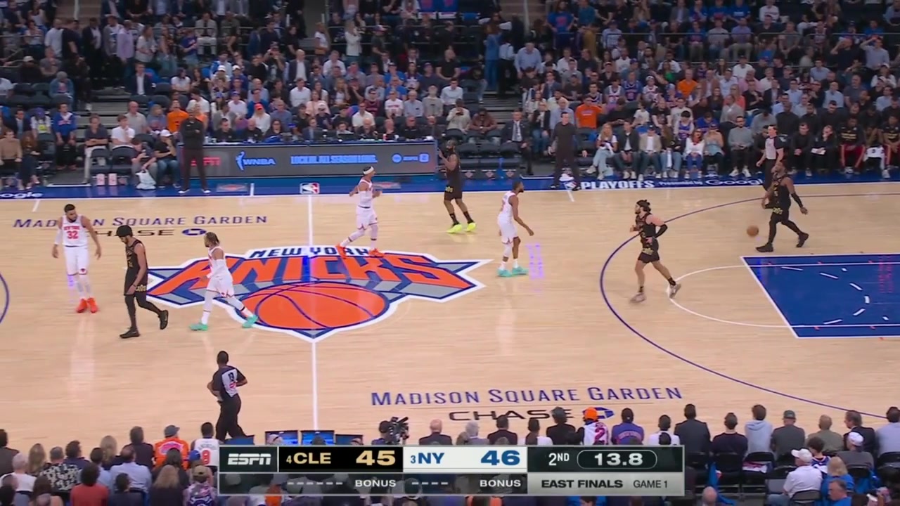 Donovan Mitchell ends the half with a 3 and a steal for a Cleveland lead