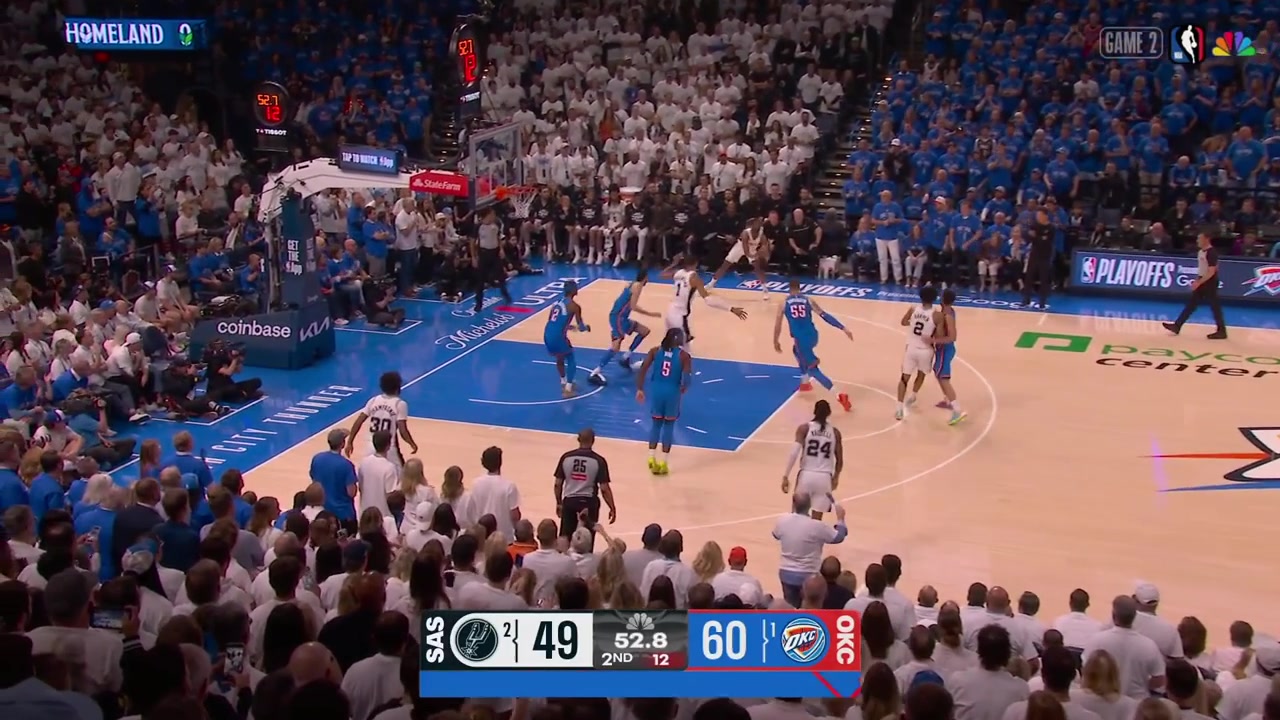Isaiah Hartenstein is called for his 3rd foul fouling Wembanyama for the 3rd time in the 1st half with a replayWemby makes both free throws