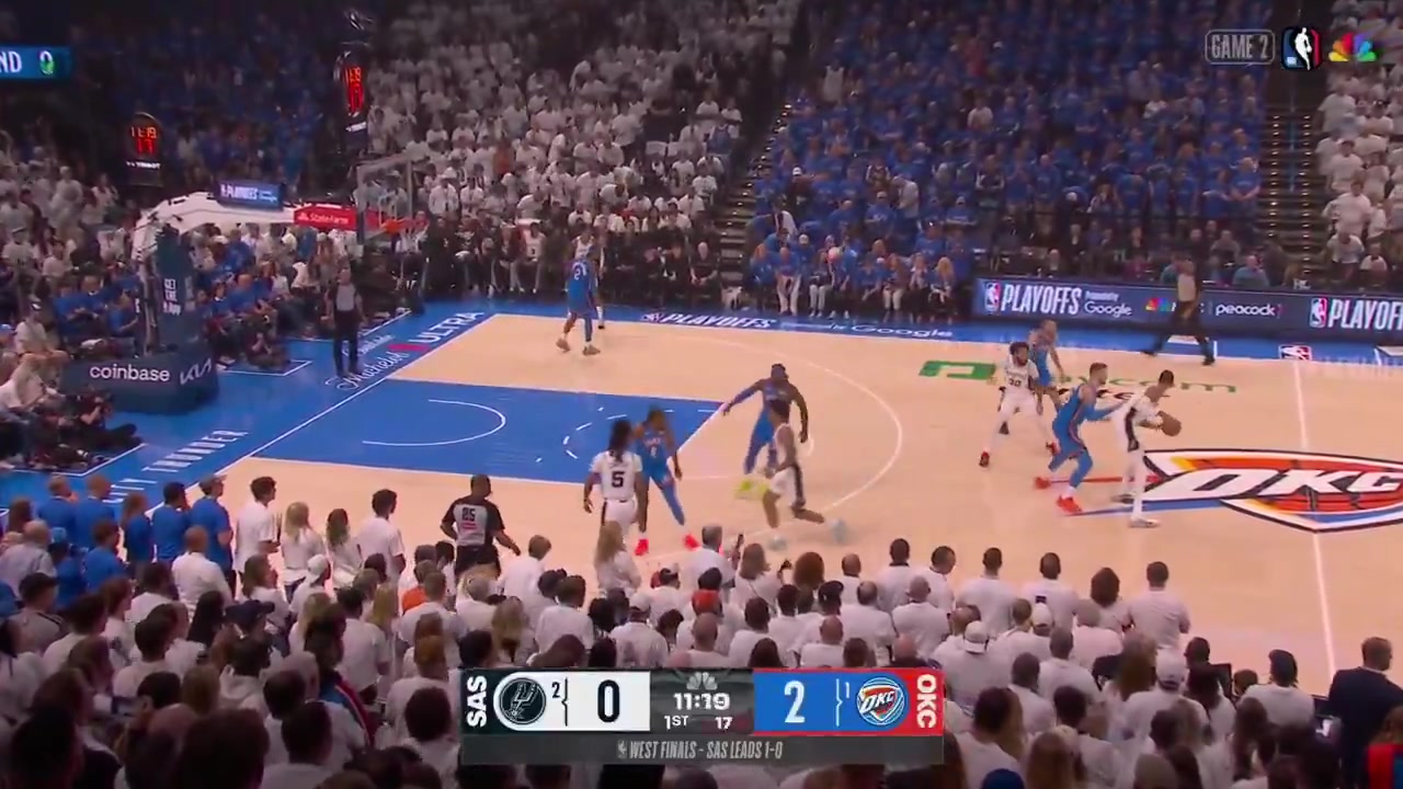 Victor Wembanyama full highlights vs Oklahoma City Thunder tonight 113-122 L - Game 2 - Western Conference Finals - 2026 NBA Playoffs21 Points on 816 FG 37 from 3 429 22 FT 17 Rebounds 5 Off Rebs 6 Assists 4 TOV 1 Steal 4 Blocks 3 PF and a - of 1 in 3717 MP