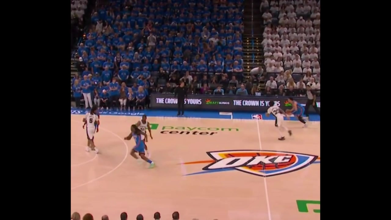 Spurs off-ball defense on Shai in the fourth quarter of Game 2