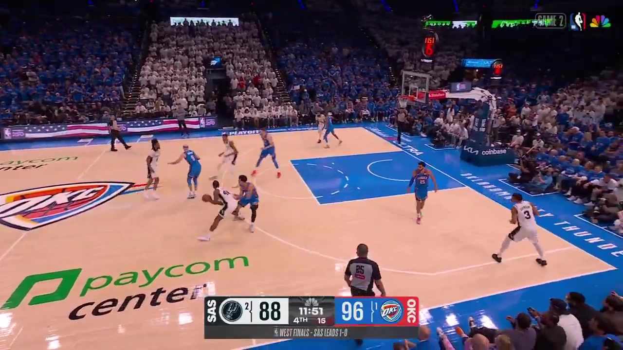 All the possessions in the 4th quarter - Oklahoma City Thunder vs San Antonio Spurs - Game 2 - Western Conference Finals - 2026 NBA Playoffs - 52026The Thunder win game 2 to tie the series at 1-1