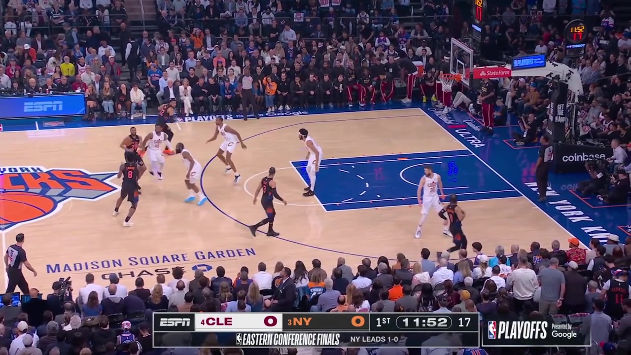 Jalen Brunson scores the layup Mikal Bridges intercepts the pass on the inbound and Karl-Anthony Towns hits the deep 3 to start game 2