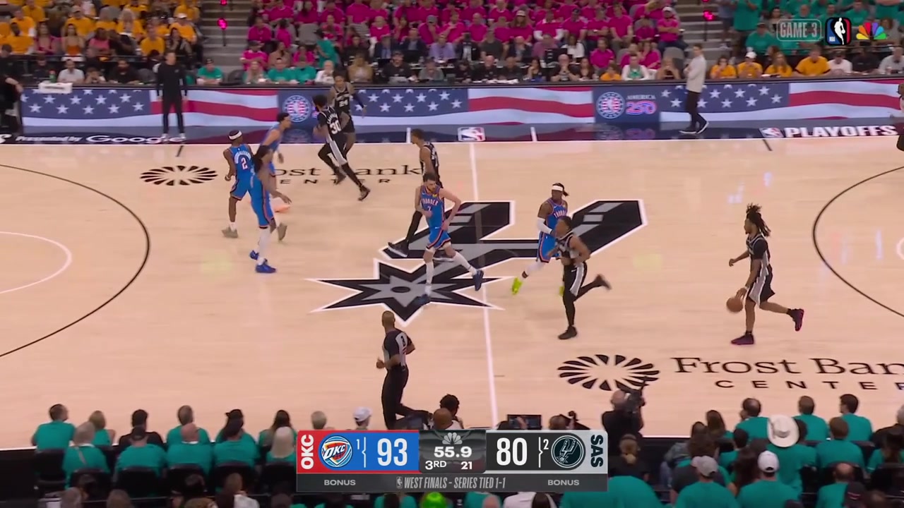 Stephon Castle lobs it to Victor Wembanyama for the lefty alley-oop dunk with replays17 Points for Wemby