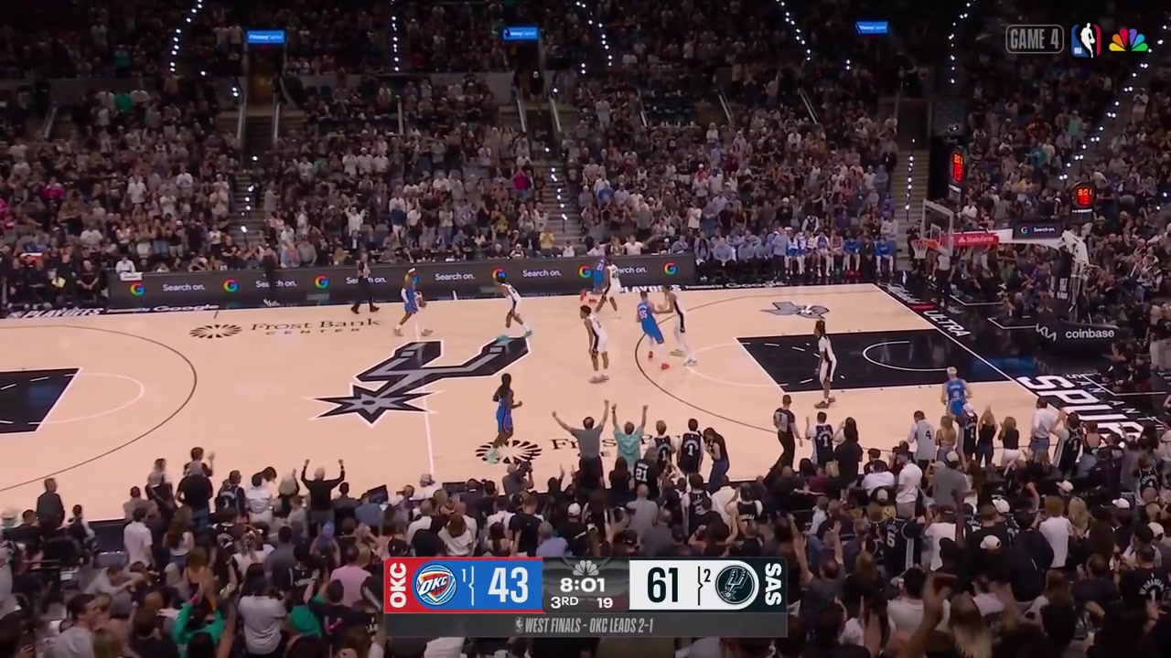 Victor Wembanyama strips Shai Gilgeous-Alexander on the drive