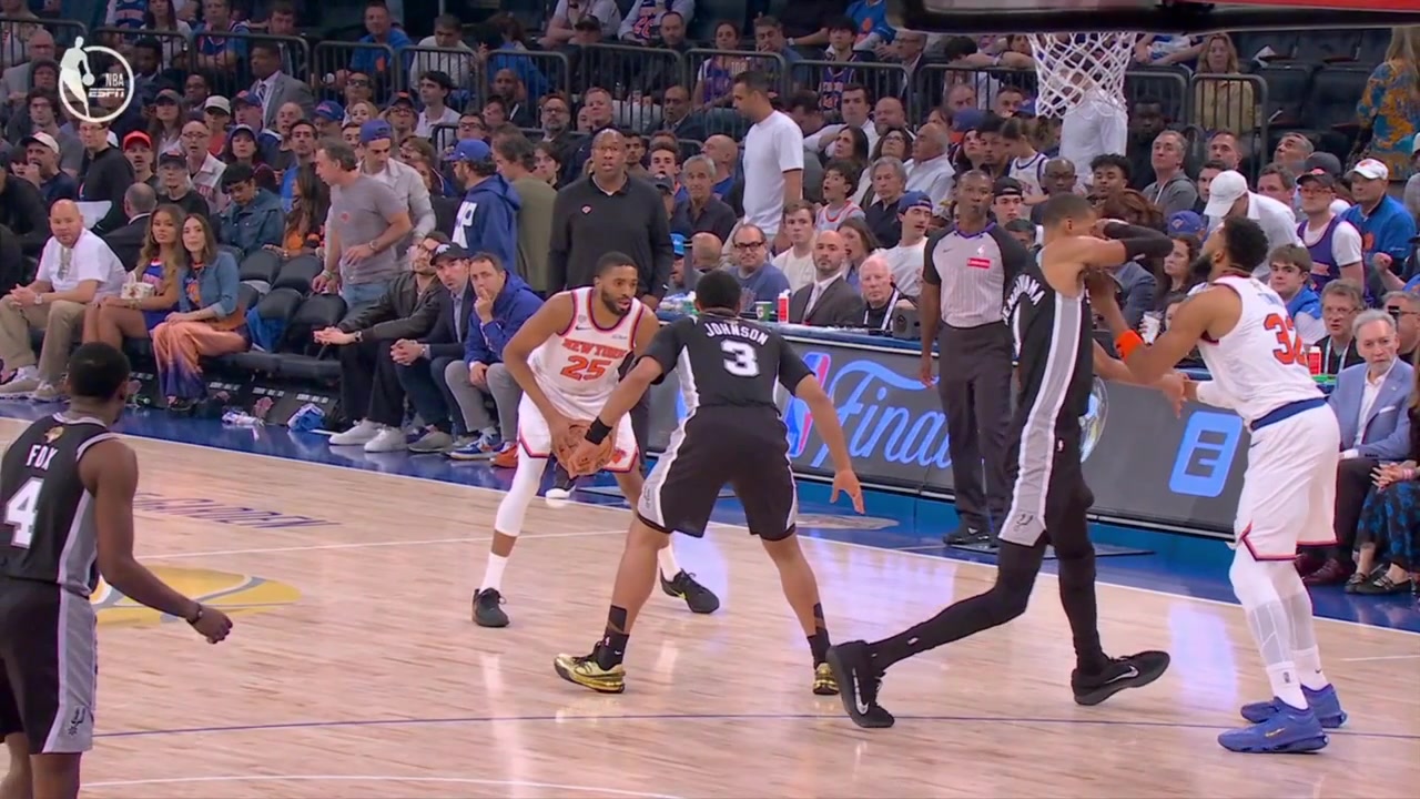 Wemby catches KAT in the jaw flagrant 1 on review