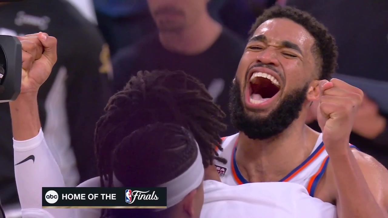 Karl-Anthony Towns in joy after Game 4