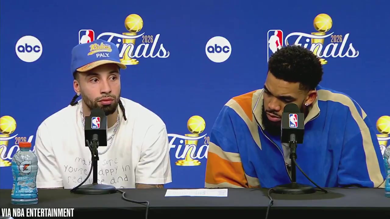 SNY Karl-Anthony Towns and Jose Alvarado both say they were either emotional or about to be at the end of the game KAT I just wanted one break in life just one thing to go my way one time I'm glad it did for us God is good man