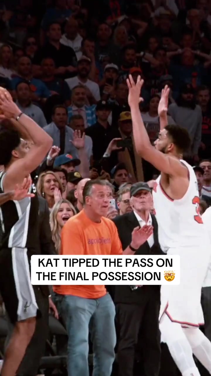 KAT tips the inbound pass from Harper Castle tries to use his hair with the head snap back while flopping to try and sale the foul call