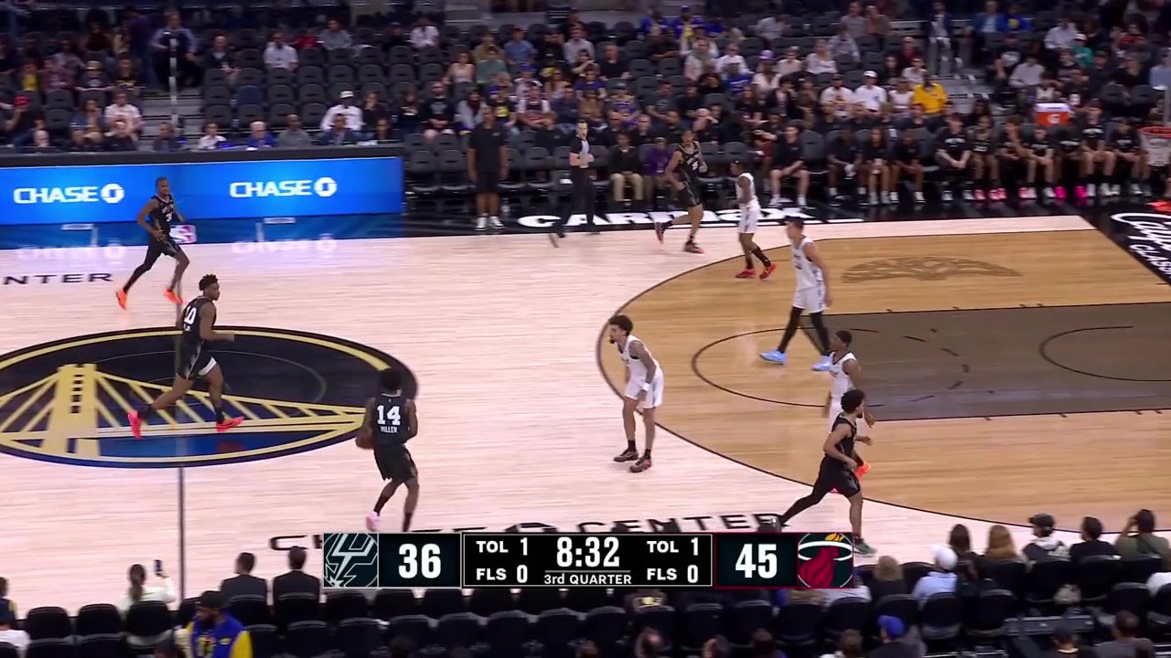 Maliq Brown scores the layup and then hits the 3-pointer for his first points of the night with a replay