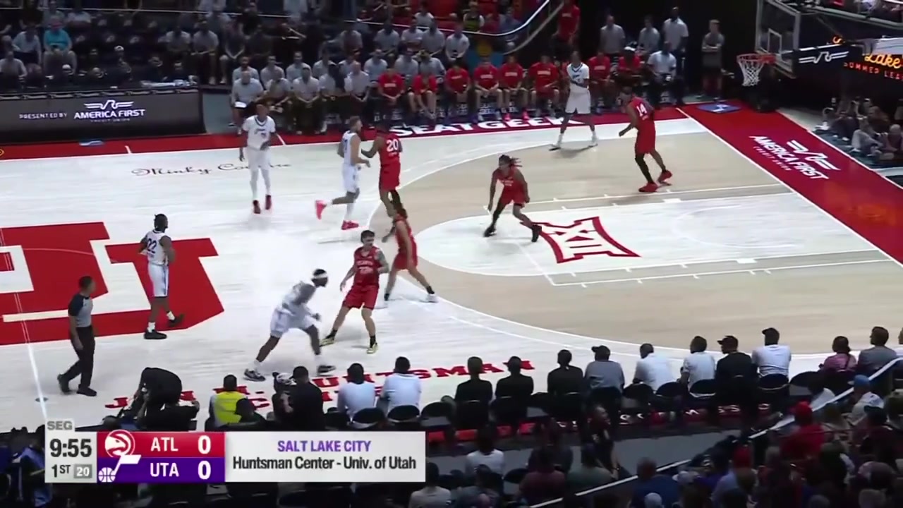 Darryn Peterson receives loud cheers as he drives and scores his first Summer League bucket with a replay