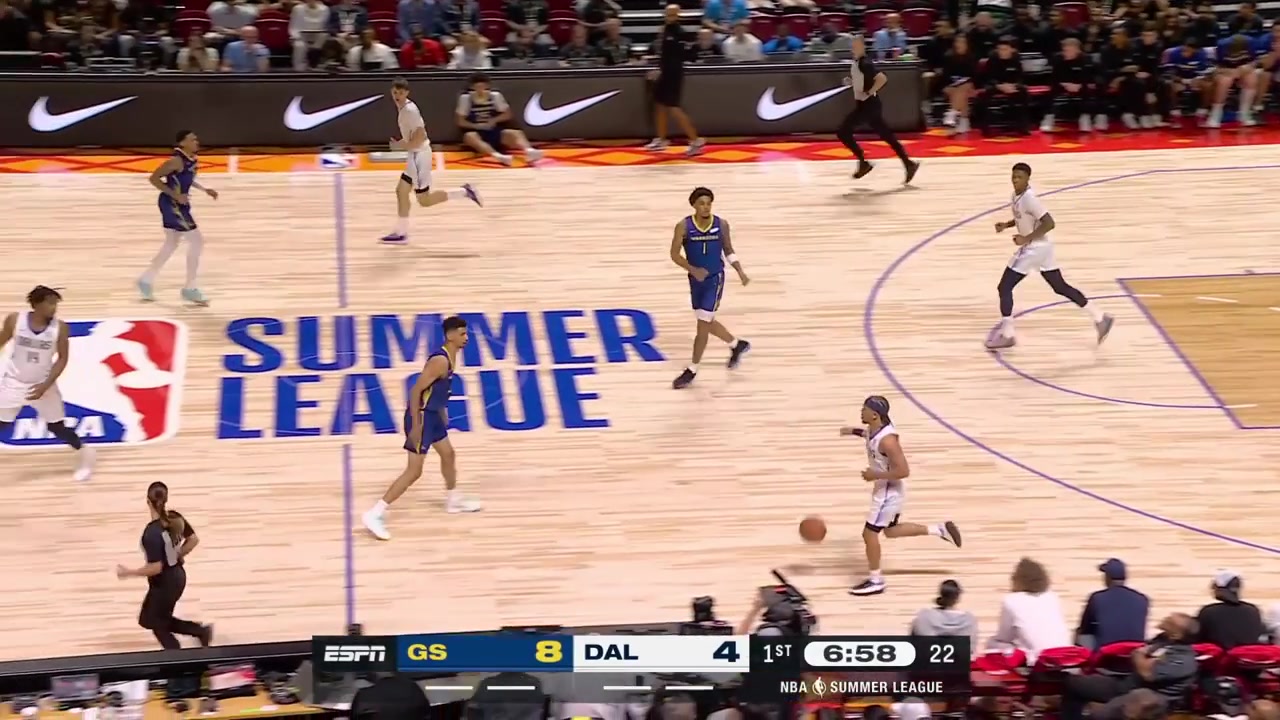 Tobi Lawal banks in the 3-pointer for his first Summer League points and he cannot stop smiling
