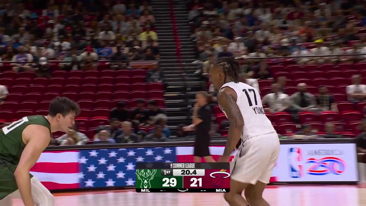 Jahmir Young splits the defense beautifully and finishes with the floater over Jesse Edwards with a replay