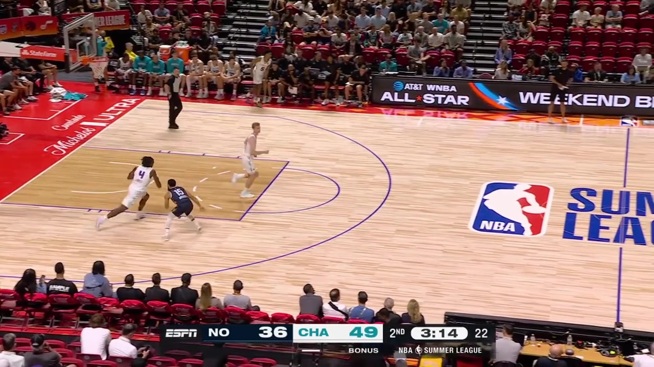 Sion James with a nice lob to Ryan Kalkbrenner for the alley-oop dunk as his defender Hunter Dickinson seems lost in space with a replay